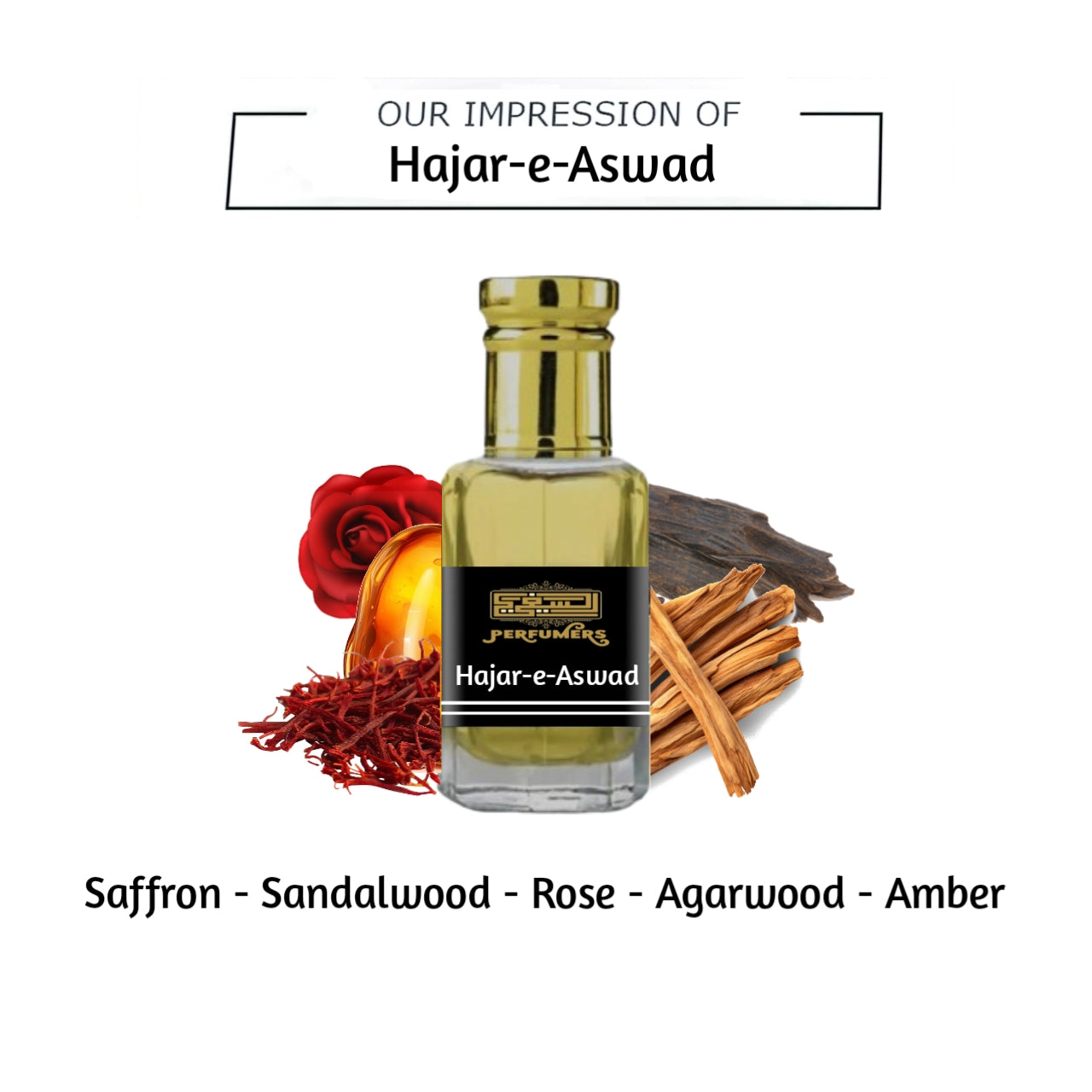Hajar-e-Aswad Attar – Long-Lasting Concentrated Perfume Oil | Alcohol-Free Arabian Fragrance  12ml
