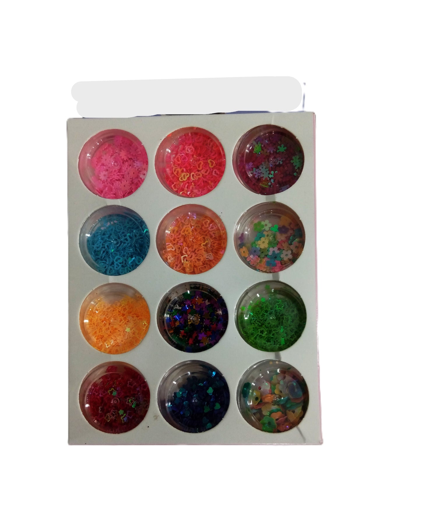 12 Color 3D Glitter – Heart & Star Charms