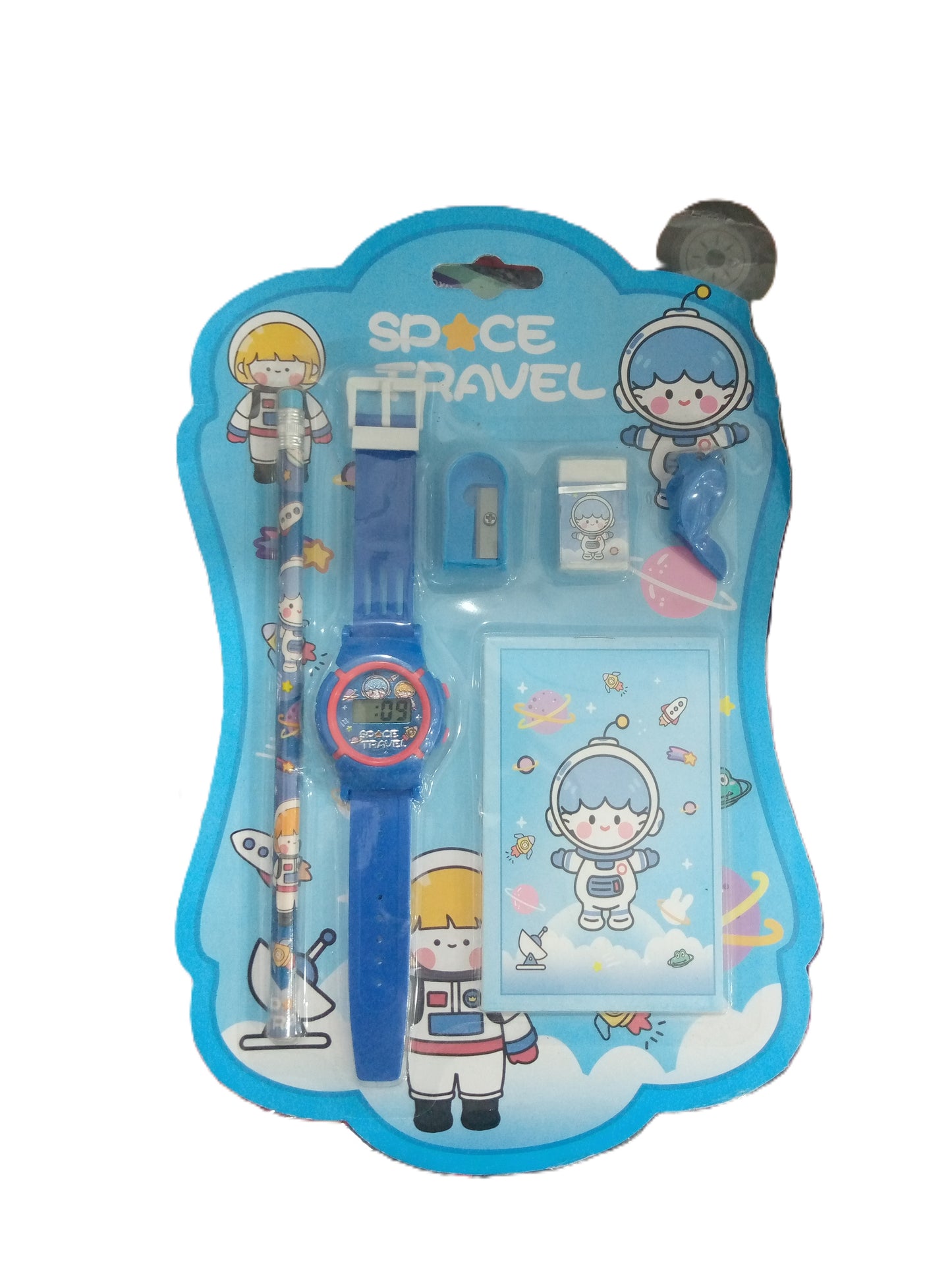 VGRASSP 7 Pcs Kids Stationery Set with Watch & Purse