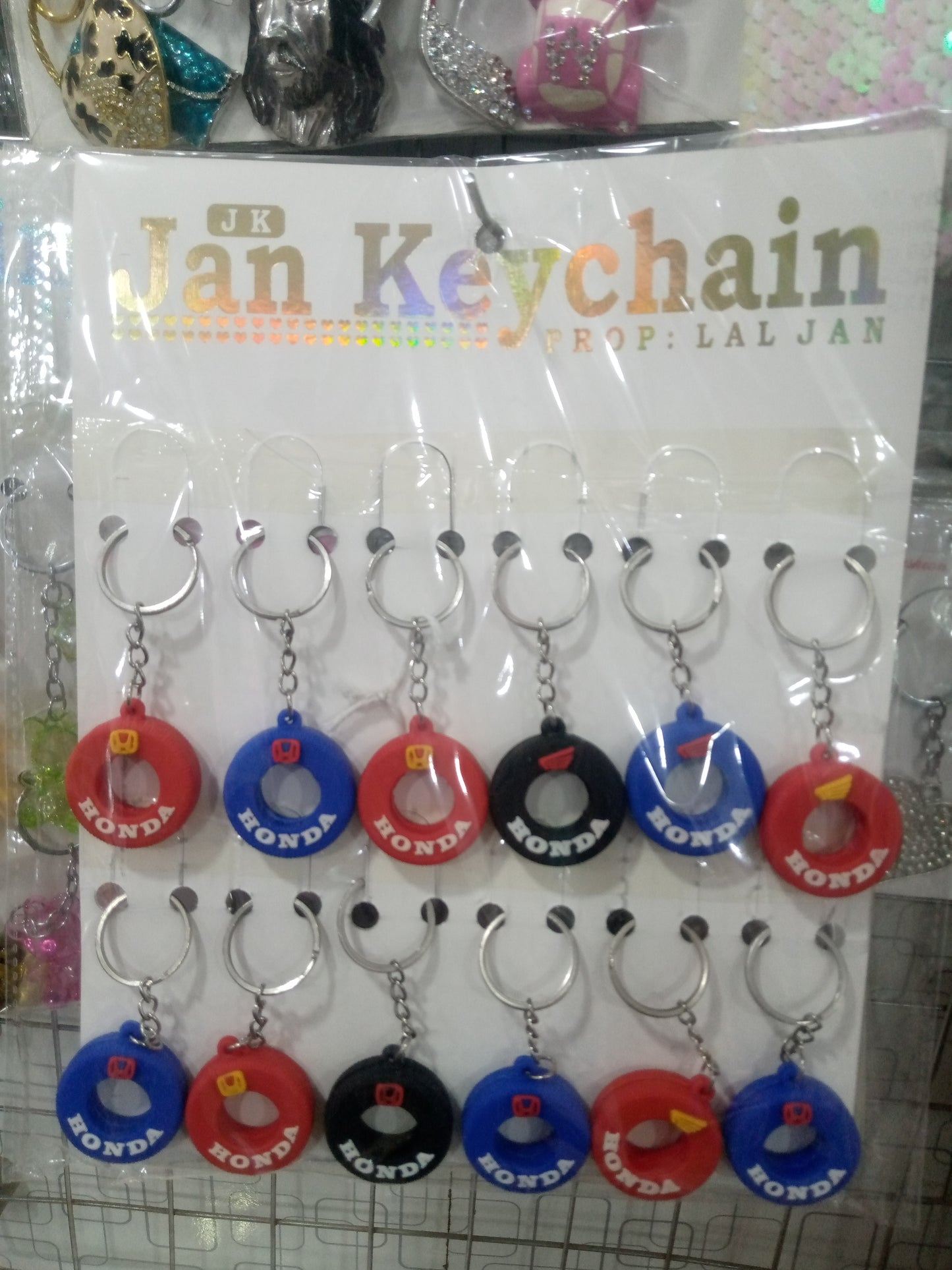 Honda Rubber Keychains – Red, Blue & Black