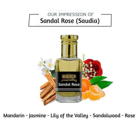 Sandal Rose Saudia Attar – Long-Lasting Concentrated Perfume Attar | Sandalwood & Rose Blend 12ml