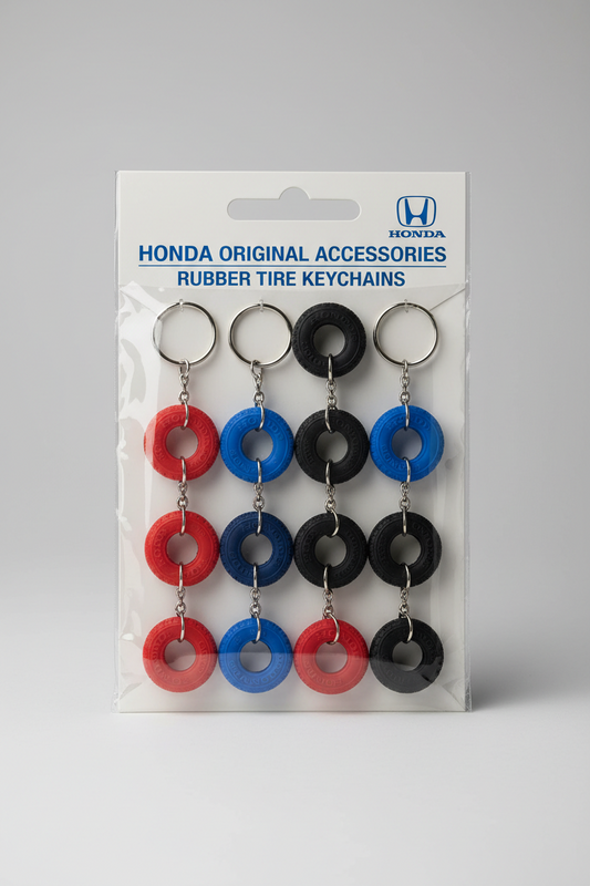 Honda Rubber Keychains – Red, Blue & Black