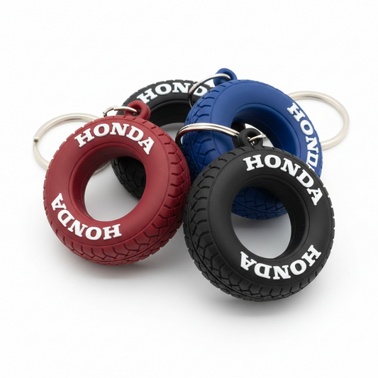 Honda Rubber Keychains – Red, Blue & Black