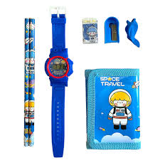 VGRASSP 7 Pcs Kids Stationery Set with Watch & Purse
