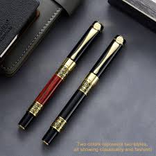 STONEGO Rosewood Metal Fountain Pen – Red Executive Pen